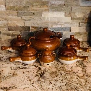 SOLD 6 Piece Vintage Ceramic Soup Set